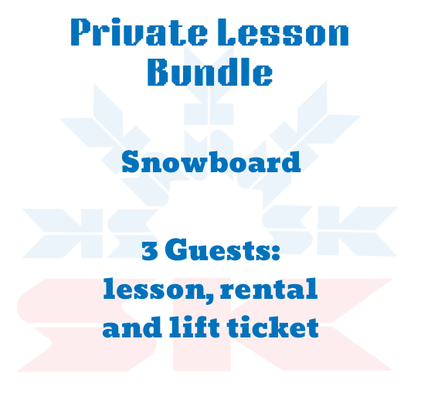 Snowboard Lesson Bundle for 3 Guests